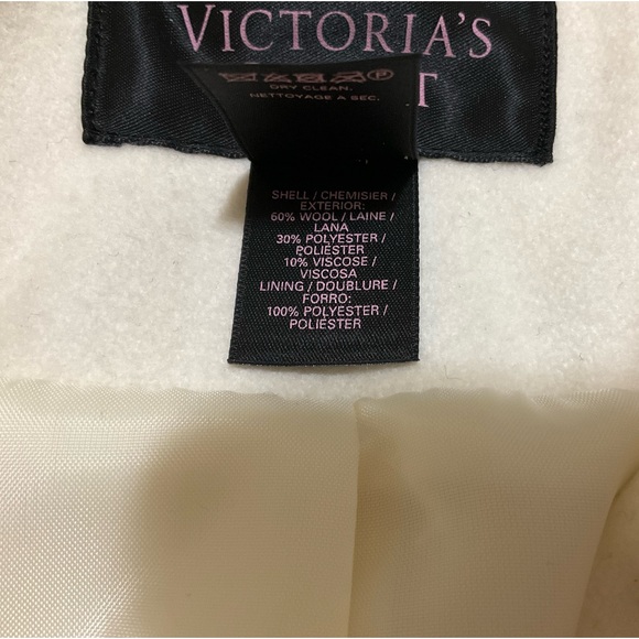 Victoria’s Secret ivory cream winter white holiday wool double breasted coat 4 - Picture 5 of 5